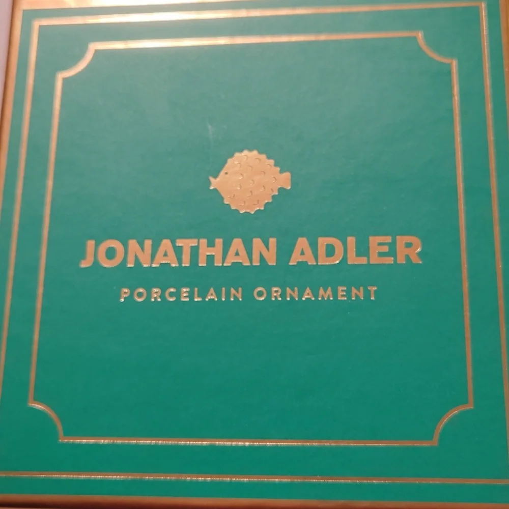 JONATHAN ADLER PUFFER FISH PORCELAIN CHRISTMAS ORNAMENT